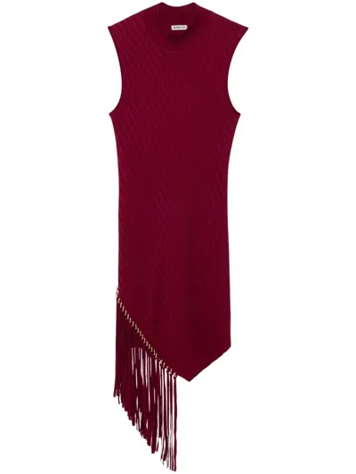 Simkhai Claire Fringed Dress In Red