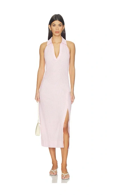 Simkhai Clairmont Halter Midi Dress In Pink