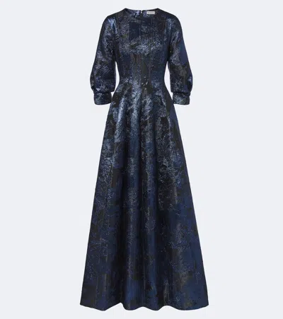 Simkhai Claravelle Jacquard Gown In Blue