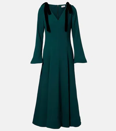 Simkhai Claribel Shoulder-tie V-neck Dress In Green