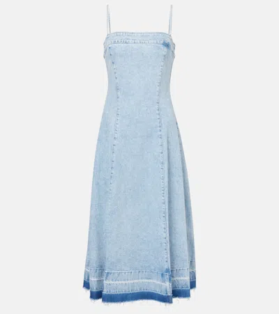 SIMKHAI CLARISSA DENIM MIDI DRESS