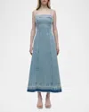 Simkhai Clarissa Denim Midi Dress In Del Mar In Blue