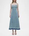 Simkhai Clarissa Denim Midi Dress In Del Mar In Del Mar