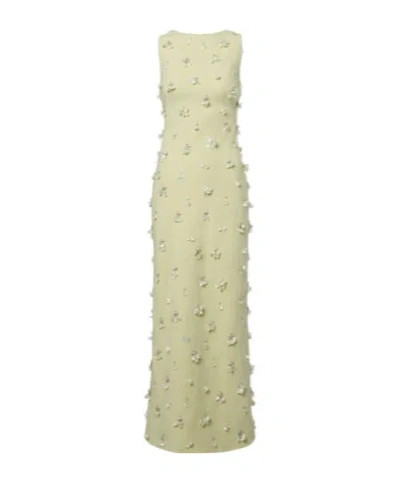 Simkhai Claudia Embellished Crepe Midi Dress In Yellow