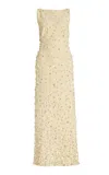 SIMKHAI CLAUDIA EMBELLISHED CREPE MAXI DRESS