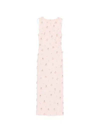 Simkhai Claudia Floral-embellished Sleeveless Maxi Dress In Pink