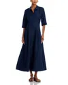 Simkhai Claudine Midi Shirtdress In Midnight