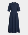 Simkhai Claudine Midi Shirtdress In Midnight