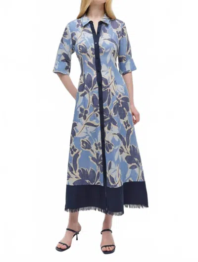 Simkhai Claudine Shirt Midi Dress In Blue Hydrangea