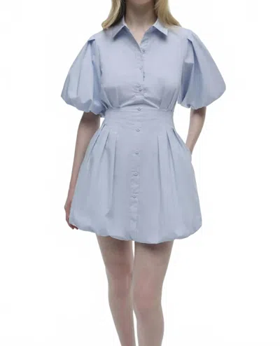Simkhai Cleo Balloon Pintuck Mini Dress In Periwinkle Sky In Blue