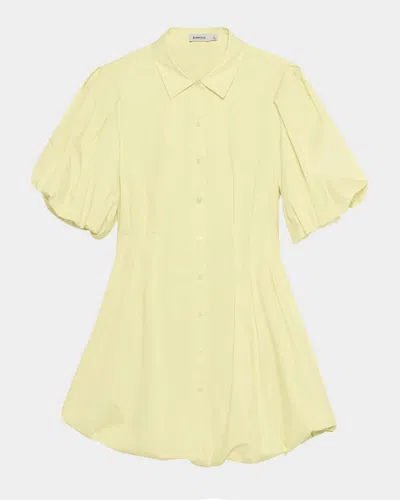Simkhai Cleo Balloon Pintuck Mini Dress In Orange