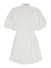 Simkhai Cleo Balloon Pintuck Mini Dress In White