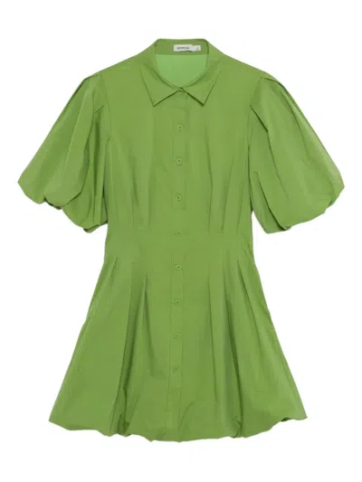 Simkhai Cleo Balloon-sleeve Mini Dress In Green