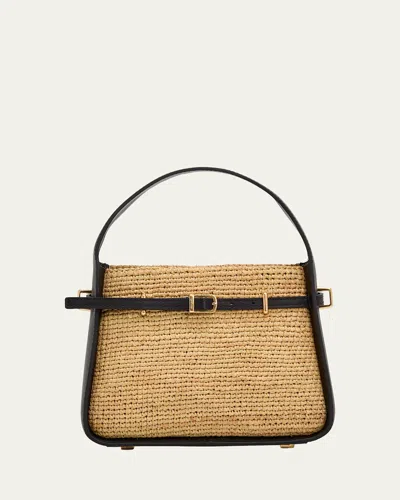 Simkhai Cleo Mini Raffia Bucket Bag In Neutral