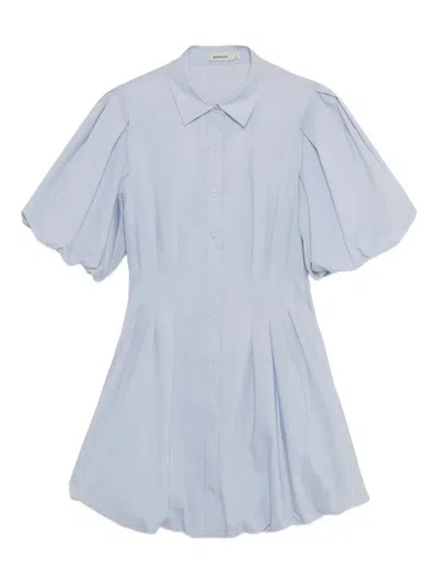 Simkhai Cleo Balloon Pintuck Mini Dress In Periwinkle Sky In Blue