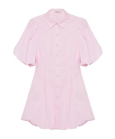 Simkhai Cleo Puff-sleeve Mini Dress In Pink