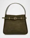 Simkhai Cleo Small Suede Bucket Bag Ivy In Green