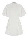 Simkhai Cleo Balloon Pintuck Mini Dress In White