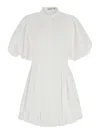 Simkhai Cleo Balloon Pintuck Mini Dress In White