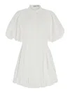 Simkhai Cleo Balloon Pintuck Mini Dress In White