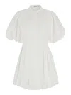 Simkhai Cleo Balloon Pintuck Mini Dress In White