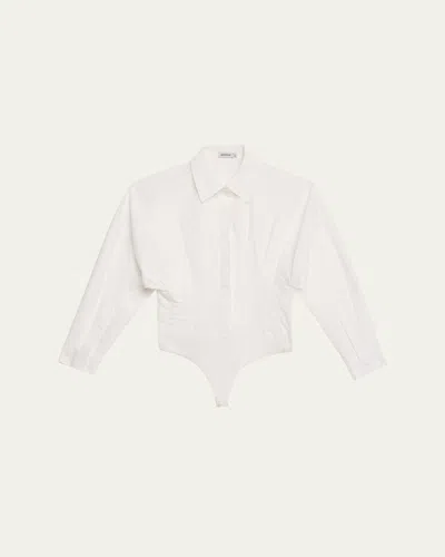 Simkhai Cleriys Dolman-sleeve Bodysuit In White