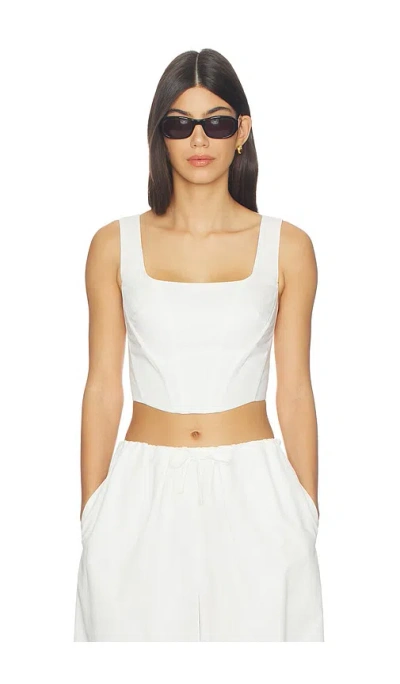 Simkhai Clio Cotton Bustier Top In White