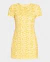 Simkhai Clove Sequined Short-sleeve Mini Dress In Buttercream