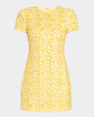 SIMKHAI CLOVE BEAD & SEQUIN MINI DRESS