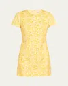 Simkhai Clove Sequined Short-sleeve Mini Dress In Buttercream
