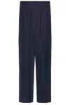 Simkhai Clyde Cinch Waist Pleated Trouser In Midnight