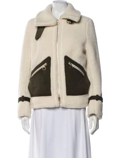 Pre-owned Simkhai Coat In Green/neutrals