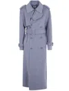 Simkhai Wool Belted Long Coat In Blue