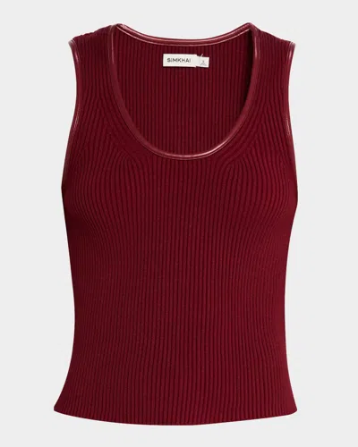 Simkhai Cobain Tank Top In Oxblood
