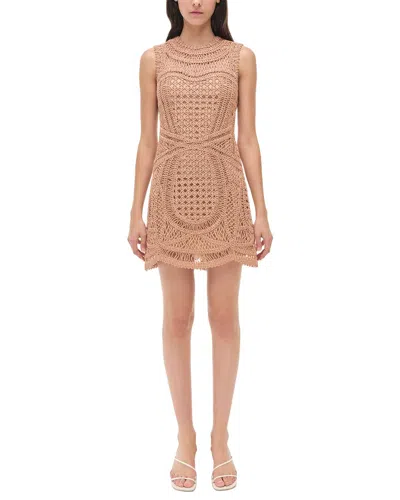 Simkhai Coen Crewneck Mini Dress In Burgundy