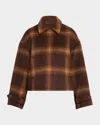 Simkhai Colby Checked Wool-blend Felt Jacket In Brown