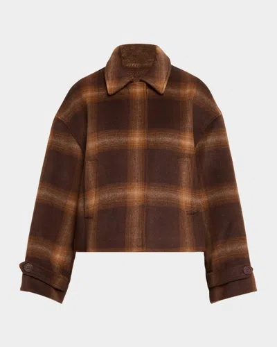 Simkhai Colby Plaid Jacket In Brown