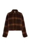 Simkhai Colby Wool Cropped Jacket In Plaid