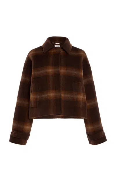 Simkhai Colby Wool Cropped Jacket In Plaid