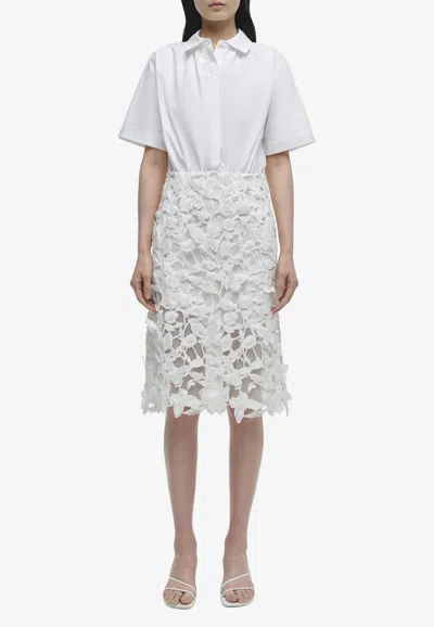 Simkhai Colette Applique Midi Dress In White