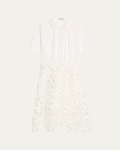 SIMKHAI COLETTE SHORT-SLEEVE COMBO DRESS