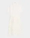 Simkhai Colette Floral Guipure Lace Midi Dress In White