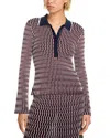 Simkhai Colleen Wavy Striped Polo Shirt In Multi