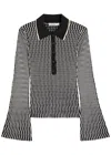 Simkhai Collen Textured Knit Polo Top In Gray