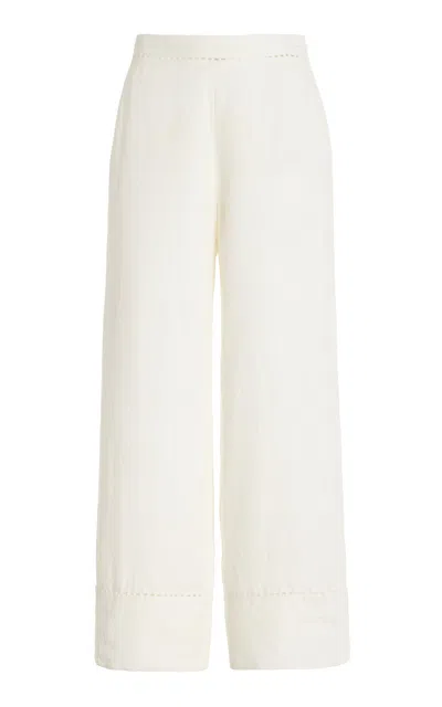 Simkhai Colley Cropped Straight Leg Pant In White