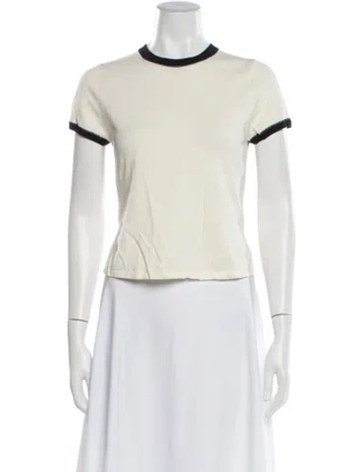 Pre-owned Simkhai Colorblock Pattern Crew Neck Sweater In White