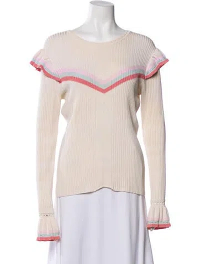Pre-owned Simkhai Colorblock Pattern Crew Neck Top In Neutral