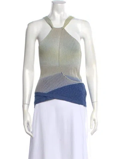 Pre-owned Simkhai Colorblock Pattern Halterneck Top In Brown