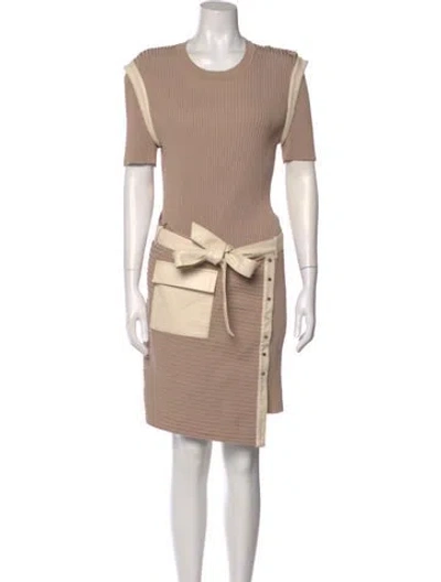 Pre-owned Simkhai Colorblock Pattern Knee-length Dress In Brown