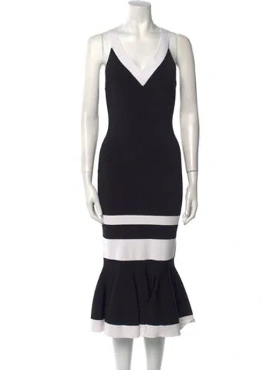 Pre-owned Simkhai Colorblock Pattern Midi Length Dress In Black